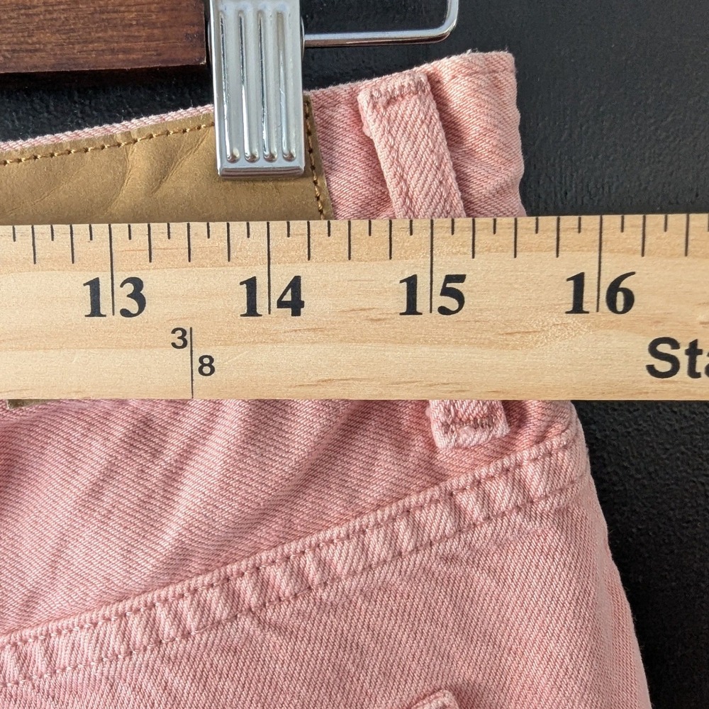 Aeropostale 90s High Rise Cut Off Denim Shorts Pink Distressed Raw Hem Size 10 - Picture 6 of 8
